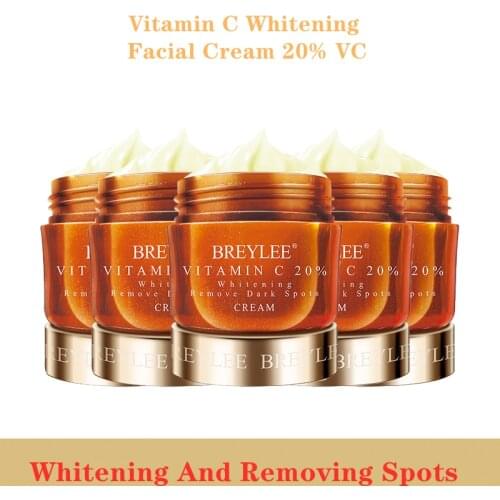 BREYLEE Vitamin C Whitening Facial Cream 20% VC Fade Freckles RemoveDarkSpotsMelaninRemover Skin Brightening Cream Face Care5PCS
