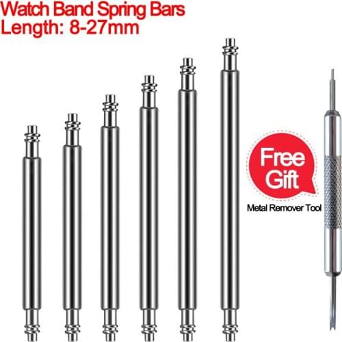 Excellent 8mm-27mm Stainless Steel Spring Pins Watch band Spring Bars Strap Repair Tools Bracelet Link Pin Watchband Accessories