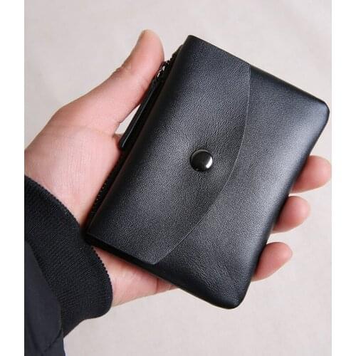 PNDME fashion casual natural genuine leather womens coin purse real cowhide mens student black mini card holder small wallet