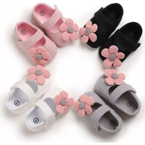 Baby Girl Shoes Lovely Flower Cotton Shoes Anti-Slip Kids Soft Sole Toddler Shoes Princess Shoes 0-18 Month