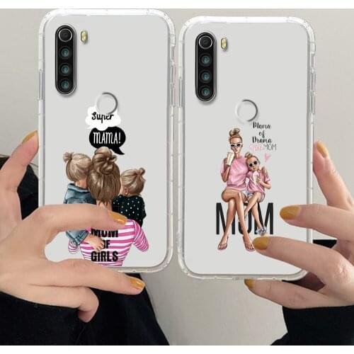 Super Dad Mom Baby Girl Phone Case For Xiaomi Redmi Note 7 7A 8 8T 9 9A 9S 10 K30 Pro Ultra transparent luxury cover trend