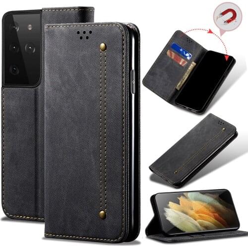 Ultra Thin Suede Leather Wallet Case for Samsung Galaxy S20 Ultra S21+ Lite S10 Plus S21FE S20FE Magnetic Card Slot Flip Cover