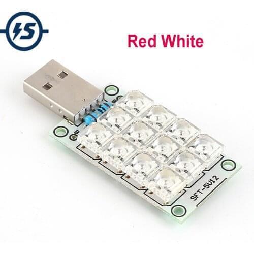 DC 5V USB Lamp 12-LED Super Bright White / Red Piranha LED Board Energy-saving Night Market Stall Lighting Mobile Powe Lamp