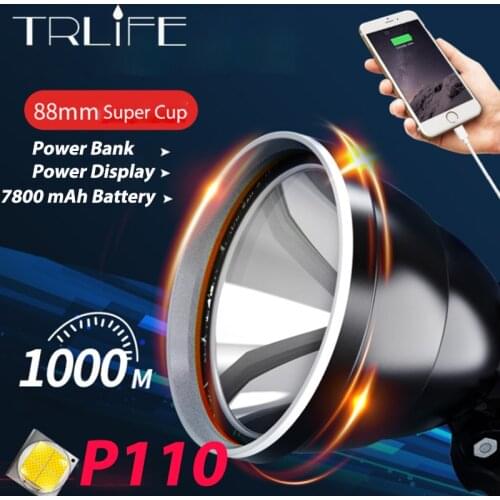 XHP110 Led Headlamp White Yellow Color Lighting 7800mAh Head Lamp Flashlight Torch 50W Bulbs 3* 18650 Battery Best for Camping