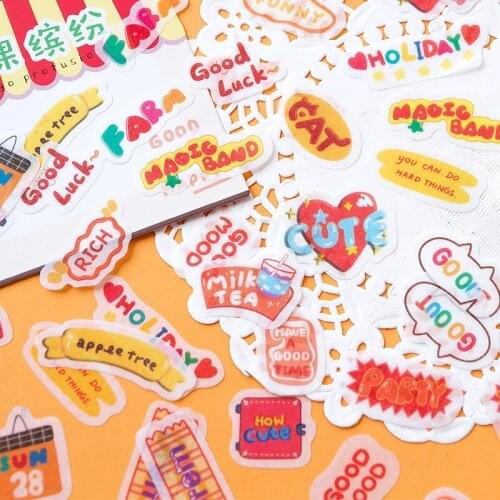 Yisuremia NEW 40pcs/Pack Color Library Kawaii Sticker Scrapbooking Journal Planner DIY Decorative Stickers School Stationery