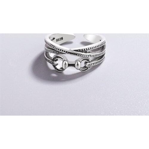 Sole Memory Cute Retro Thai Silver Hollow 925 Sterling Silver Female Resizable Opening Rings SRI956