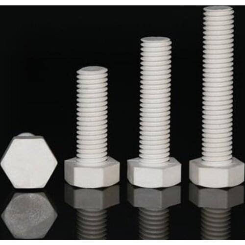 1Pcs M16 PPS Outer Hexagonal Nylon Screw Acid Alkali Resistant Plastic Bolts Corrosion Resistant 80mm-100mm Thread Length