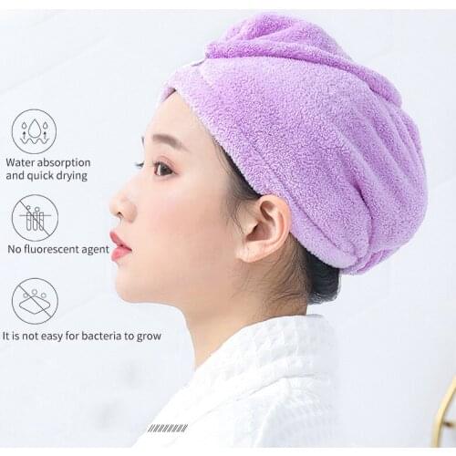 1PC Microfiber Hair Fast Drying Dryer Towel Quick Cap Turban Dry Quick Drying Lady Bath Wrap Hat Household Bath Tool