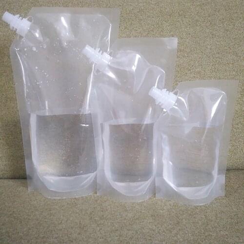 1pcs Plastic Spout Pouch Juice Stand-up Wine Milk Coffee Liquid Beverage Flask Food Materials Storage Bags With Funnel