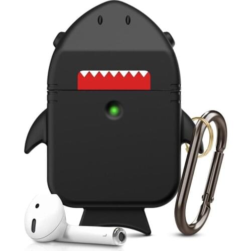 3D Cute Cartoon shark Shockproof Headphone Cases For Airpods 1/2 3pro Silicone Protection Earphone Cover Cases Accessories