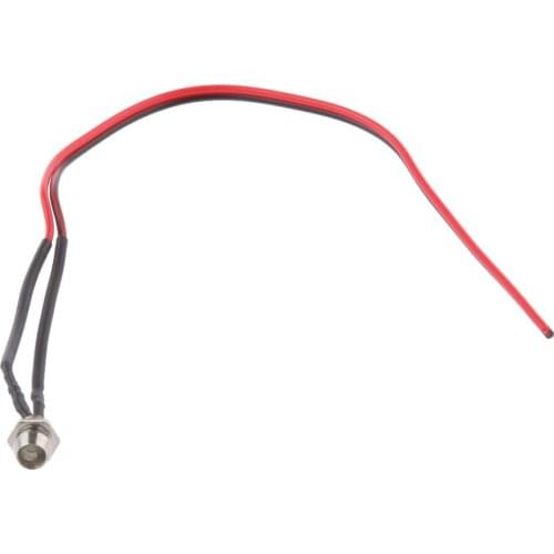 4xUniversal Car Boat Truck 12V 6mm LED Metal Indicator Dash Light Lamp White Instrument Panel Lamp