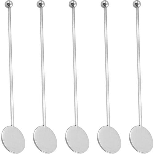 5pcs Stainless Steel Milk Powder Juice Stirring Sticks Cocktail Drink Stirrers