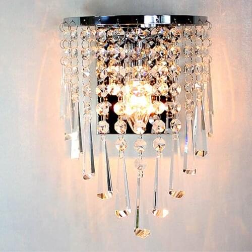 Sconces Crystal wall lamps KTV large Modern long crystal wall sconce abajur hallway living room Led indoor wall lights Mirror