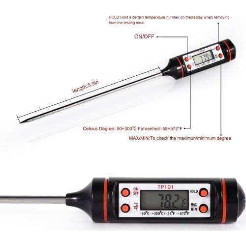 Household Digital Cooking Food Probe Meat Kitchen Cooking BBQ Selectable Sensor Thermometer Food Measuring Equippment