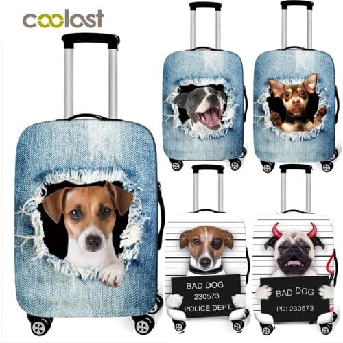 Dog print suitcase cover elastic luggage cover waterproof dustproof travel accessories baggage cover trolley case cover