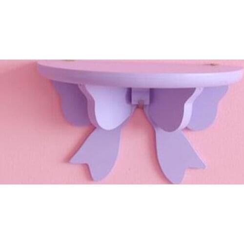 28*20*11.5cmHandmade decorative wooden wall shelf bow shape hanging rack Storage Holder organizer home decoration accessories