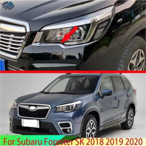 For Subaru Forester SK 2018 2019 Decorate Accessories ABS Chrome Front Head Light Headlight Lamp Cover Trim Molding Frame