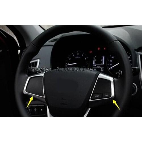 For Hyundai Creta 2015 2016 2017 Chrome Interior Steering Wheel Panel Cover Trim Badge Frame Molding Garnish Bezel Surround 2pcs