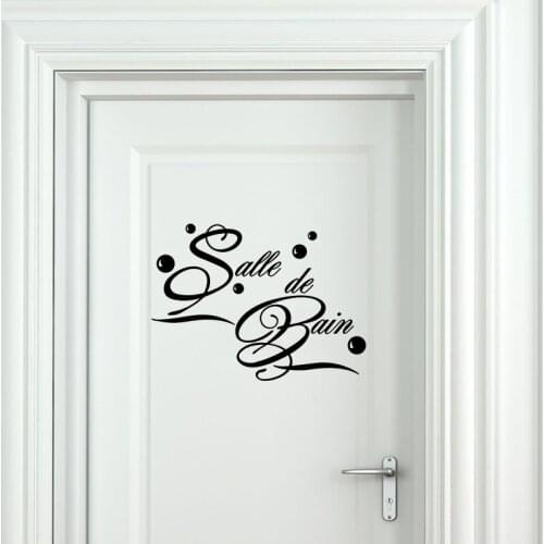 French Salle De Bain Bathroom Door Sticker Decal Vinyl Bath Shower Room Home Decor