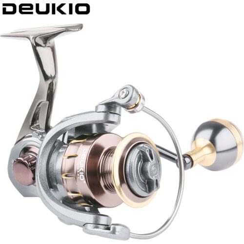 DEUKIO Spinning Fishing Reel All Metal Water Resistance Spool Spinning Reel 15.5KG Max Drag Power 4+1BB Saltwater Fishing Carret