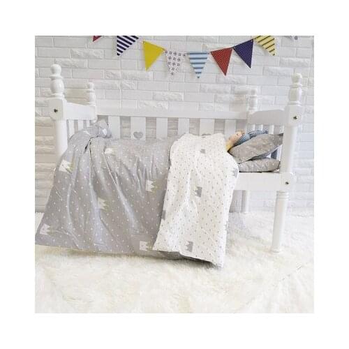 With Filling grey Baby Bedding Set Cotton Breathable Infant Crib Bedding ropa cuna bebe unpick and wash, Duvet /Sheet/Pillow