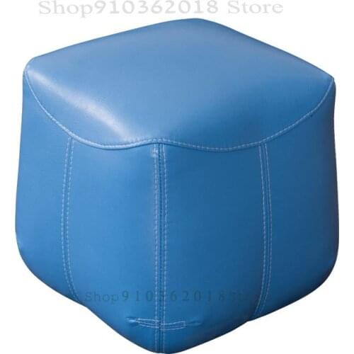 European-style Leather Leather Pier Living Room Sofa Stool Coffee Table Low Stool Fashion Small Stool Sitting Pier Household Sho