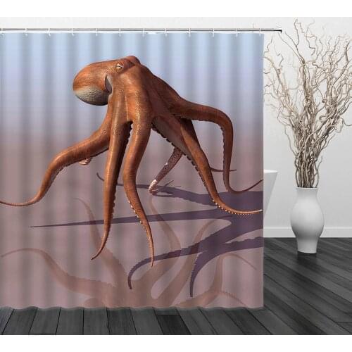 Sea Turtle Waterproof Shower Curtains Octopus Home Bathroom Decor Curtain with 12 Hooks Polyester Fabric Bath Curtain Cloth