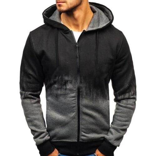 2020 New Mens Hoodie Stitching Tie Pullover Long Sleeve Hip-hop Hoodie Mens Top Streetwear Zipper Hooded Harajuku Sweatshirt