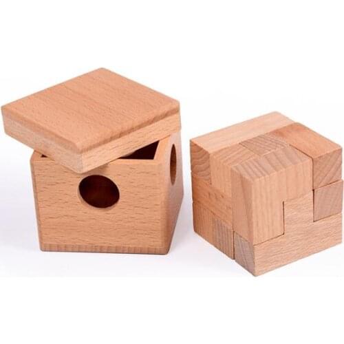 New Box Wooden Soma Cube Puzzle Logic Brain Teaser Wood Game Toys for Children Adults