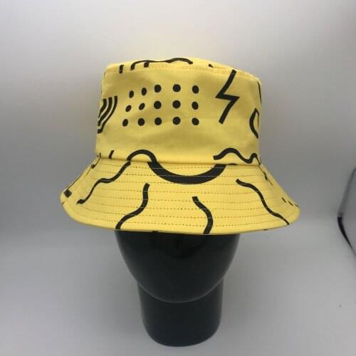 Hip Hop Cap Graffiti Panama Bucket Hat Women Men Couple Summer Cotton Fishing Hat Sun Flat Top Fisherman Hats Caps Boonie