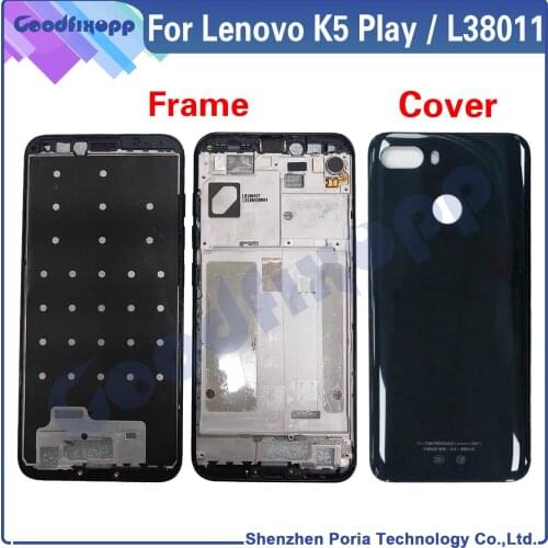 For Lenovo K5 Play L38011 Front Frame Battery Back Cover Rear Case Cover Middle Frame Rear Lid For Lenovo K5Play LCD Frame