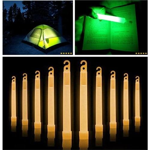 10Pcs 6-INCH Ultra Bright Industrial Grade Glow Sticks Lightsticks Emergency Light Sticks for Glow Party Camping Hiking Outdoor