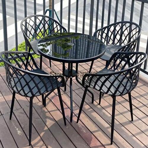Outdoor Tables And Chairs Courtyard Garden Leisure Simple Balcony Small Coffee Table Milk Tea Shop Modern Outdoor Patio Chairs
