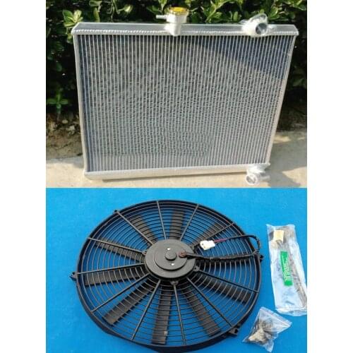 High Performance Aluminum Radiator+Fan 1968-1970 For Jaguar S2 E-TYPE 4.2L MT Manual 1968 1969 1970