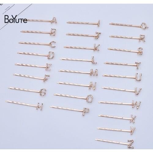 BoYuTe (10 Pieces/Lot) Alloy Alphabet Letter Welding 55*2MM Iron Hairpin Handmade Diy Hair Accessories