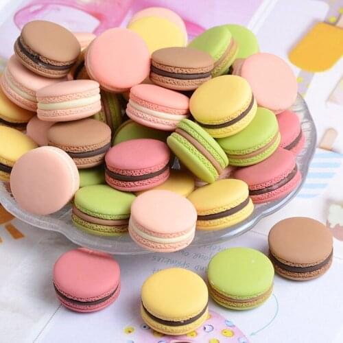 10pcs 23mm Kawaii Resin Imitation Macarons Flatback Diy Buttons Embellishments Scrapbooking Accessories Decoration Crafts