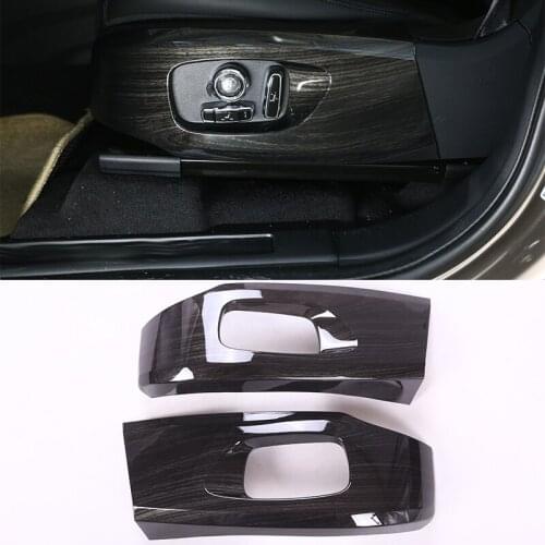 2 Pcs For Land Rover Discovery Sport 2015-2017 ABS Black Wood Grain Seat Side Frame Cover Trim Sticker Accessories