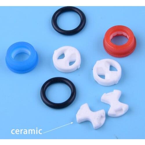 8Pcs/Set High Quality 1/2'' Valve Tap Replacement Ceramic Disc & Silicon Washer Gasket Insert