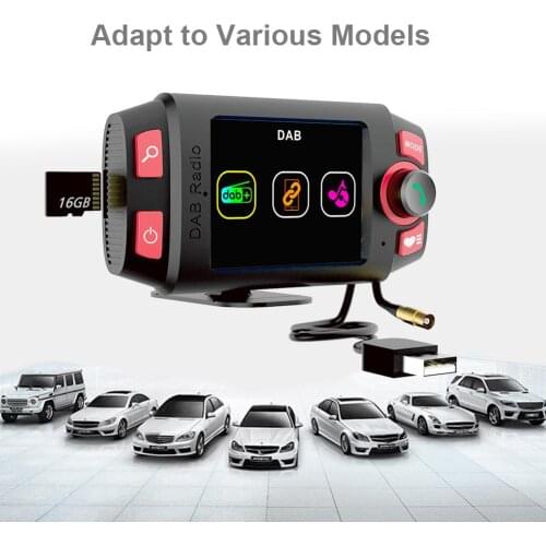 Car DAB Receiver 2.4inch 4 Color Screen Music Playback Bluetooth Player TF Card Aux DAB Digital Stereo MP3 Radio FM Transmitter