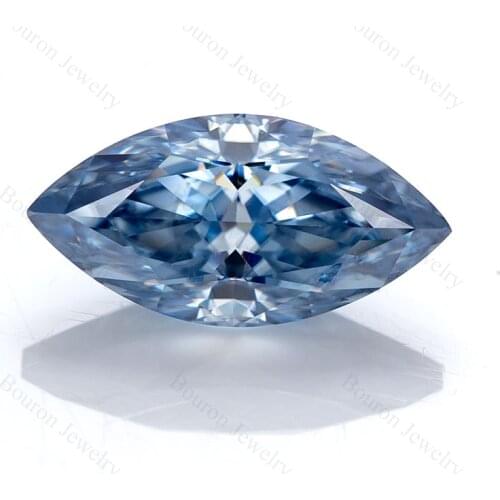 Factory Supply Crushed Ice Marquise Vivid Blue Loose Moissanite VVS1 Synthetic High Quality Gemstone Jewelry Making Available