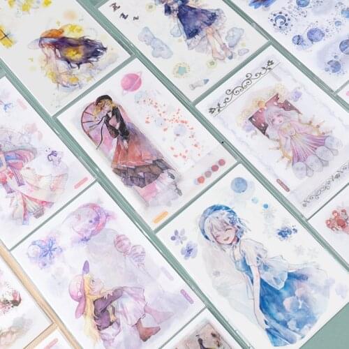 BULA 6 Pcs/lot Kawaii Cartoon Retro Young Girl Decorative Stationery Stickers Cute Scrapbooking DIY Diary Album Stick Lable