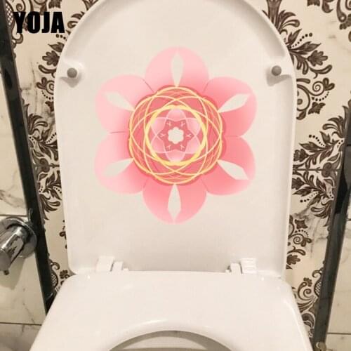 YOJA 20.1*22.2CM Pink Paper Cut Flower Creative Bedroom Wall Sticker Fashion Toilet WC Decor T1-0574