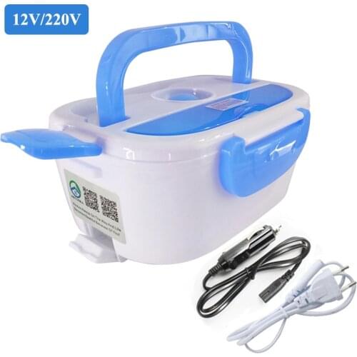 Electric Heating Home&Car 12V&220V Plug-in Lunch Boxes Food Container Portable Dish Bento Box Spoons or Chopsticks lunch box
