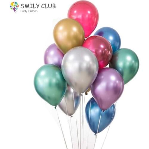 Wholesale New Glossy Metal Pearl Latex Balloons Thick Chrome Metallic Colors Inflatable Air Balls Globos Birthday Party Decor