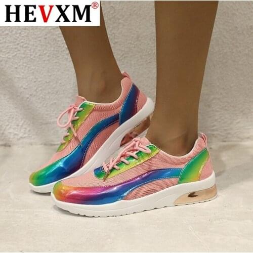 Fashion Platform Sneakers Women Shoes Sport Running Summer Breathable Mesh Casual Shoes Women Lace-up Shoes Zapatillas Mujer