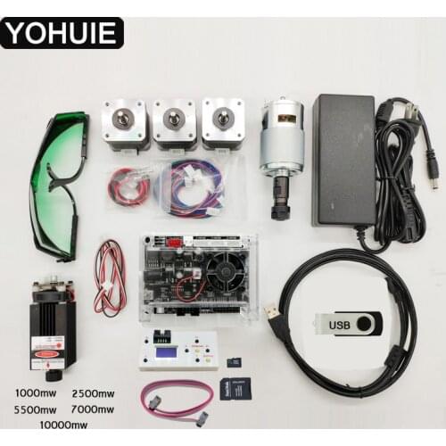 YOHUIE V3.3-150W GRBL 3-axis CNC control system Laser engraving machine stepper spindle motor for DIY Homemade engraving machine