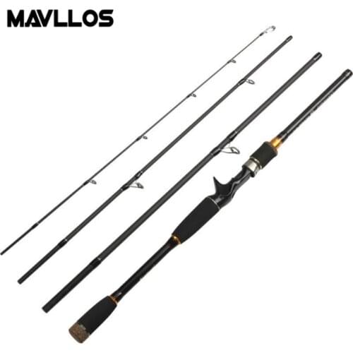 Mavllos 4 Segment Portable Fishing Rod Lure Weight 10-25g M Hardness Carbon Saltwater Spinning Casting Bait Lure Rod