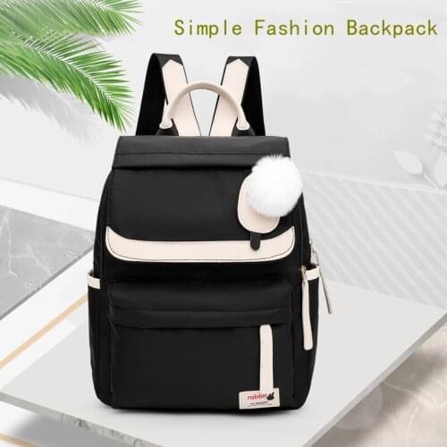 2021 Fashion Oxford Fabric Womens Backpack Waterproof Student Zipper School Bag Travel Lightweight Multi-Pocket Large Capacity