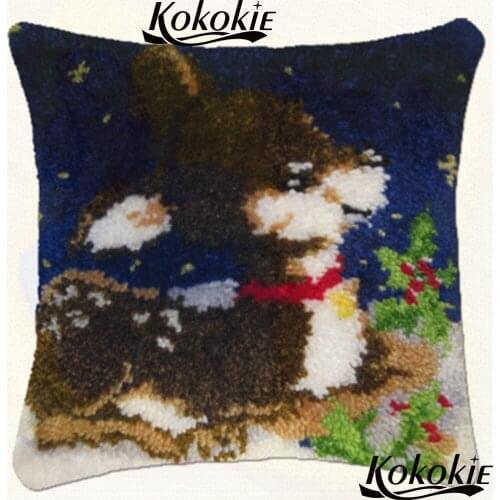 Cross stitch sets sale deer needlework set latch hook rug kits animals cotton embroidery yarn cushion Patchwork Pillowcase
