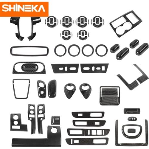 SHINEKA Carbon Fiber Stickers For Ford F150 Car Interior Decoration Cover Accessories For Ford F150 Raptor 2009-2014 Car Styling